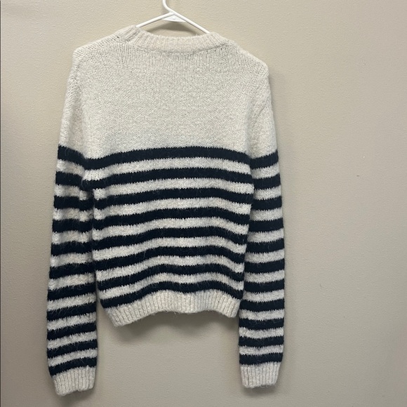 Zara Strip Sweater with rhinestone Buttons alpaca blend SzL - Picture 7 of 8